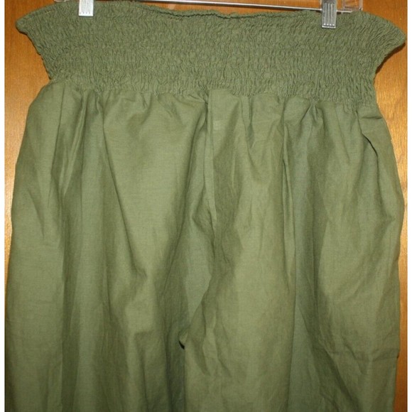 TheMogan High Rise Smocked Elastic Waistband Pull Up Wide Leg Lounge Pants Sz 3X - Picture 7 of 11